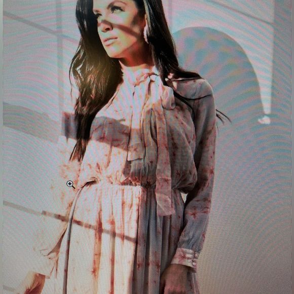 Silk Ellie Makir 100% Silk Printed Floral Midi Dress Medium - Picture 4 of 15